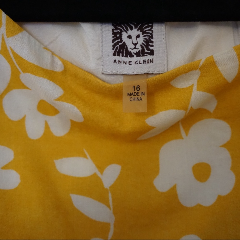 Anne Klein Mustard Floral Blouse